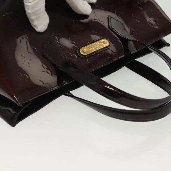 LOUIS VUITTON Monogram Vernis Wilshire PM Hand Bag Amarante - Picture 10 of 15